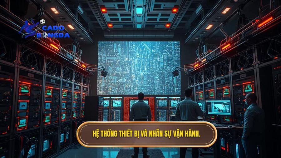 Hệ thống thiết bị và nhân lực phía sau màn hình